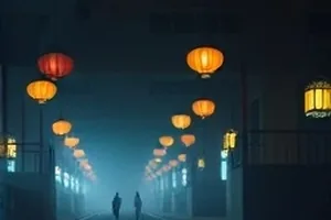 冬日清晨水面视角，岸边只有一件搭着的厚外套