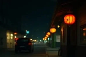 旅馆走廊两侧镜面相互反射，人物只留下侧影